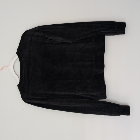 Vintage Y2K Juicy Couture Bling Rhinestone Velour Soft Black Cropped Shirt Med - Picture 3 of 7